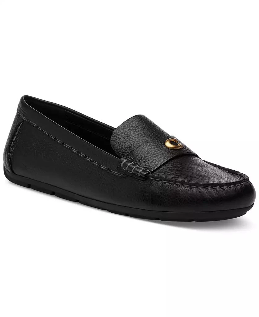 Coach Women's Sculpted C Leather Driver Loafer Flats 1