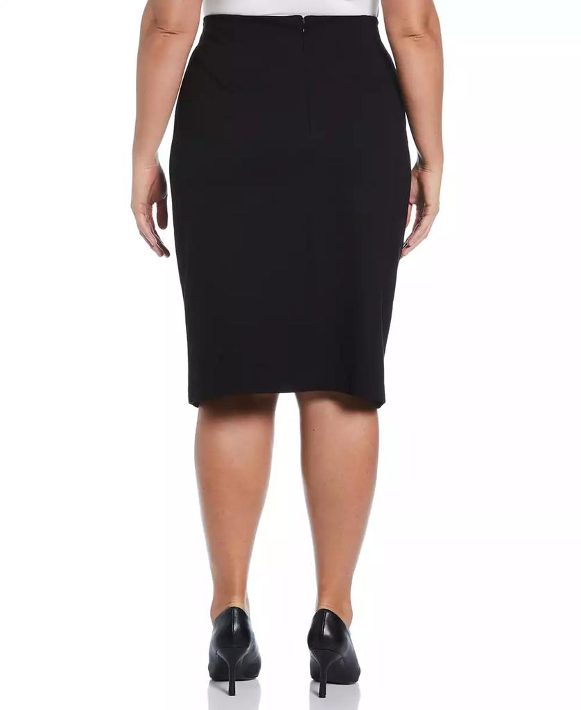 Rafaella Plus Size Ponte Asymmetrical Wrap Skirt