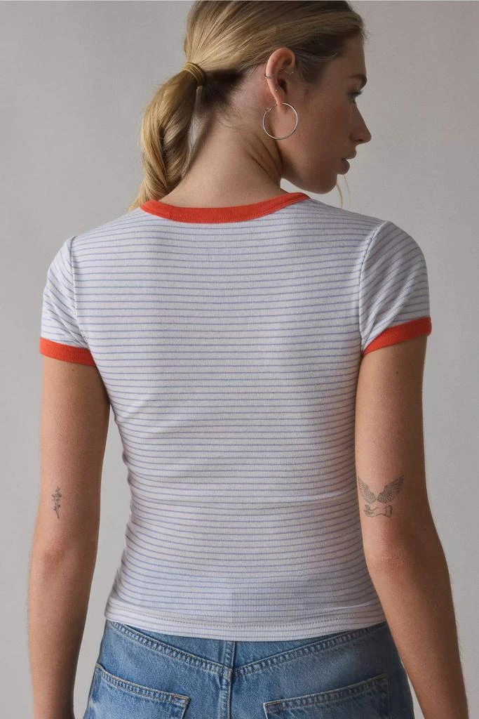BDG BDG Too Perfect Maine Lobster Roll Graphic Striped Ringer Baby Tee 3