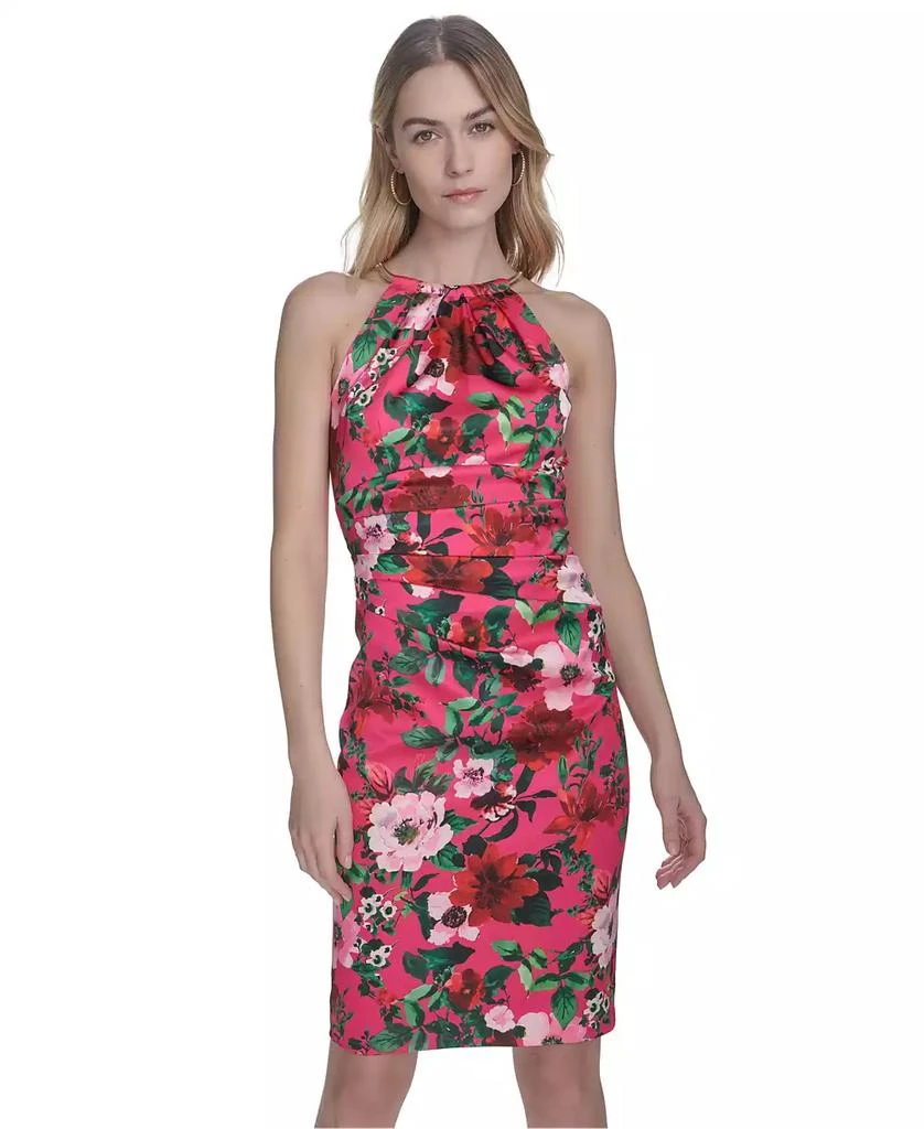 Eliza J Women's Printed Side-Pleat Sleeveless Sheath Dress 4
