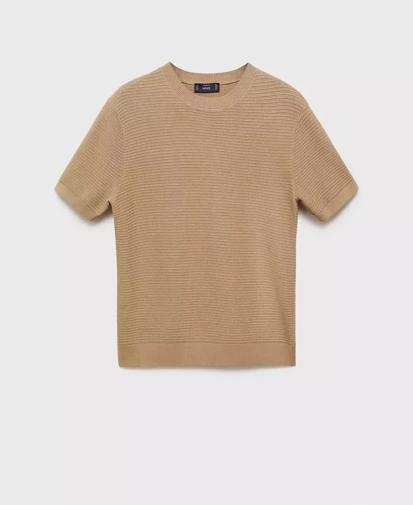 Mango Men's Textured Knit Regular Fit T-Shirt 2
