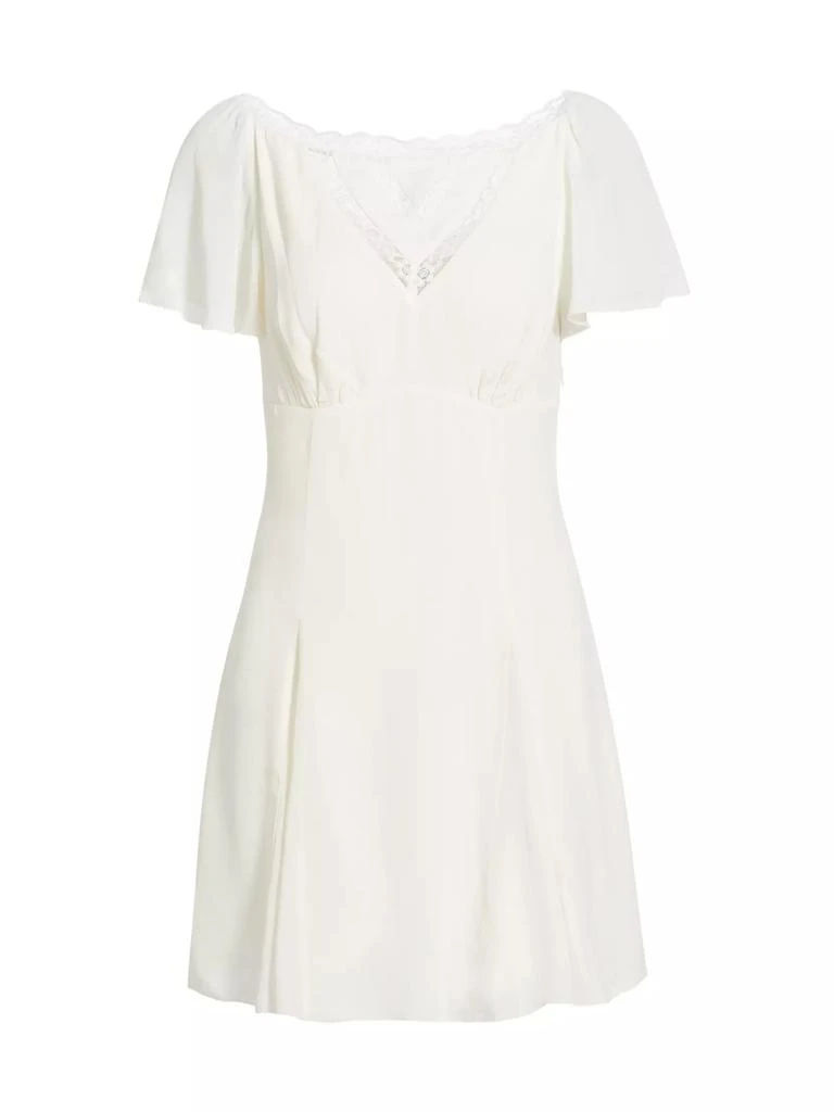 Reformation Malena Organic Cotton-Blend Flutter-Sleeve Minidress 1