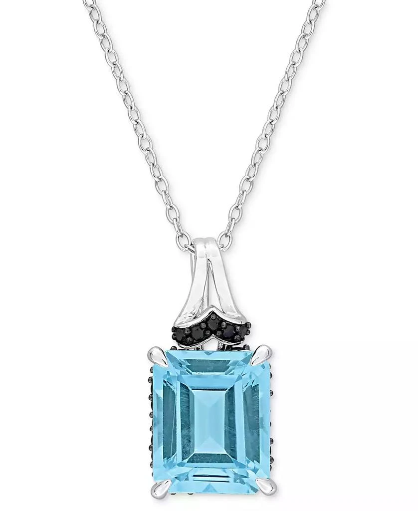 Macy
s Blue Topaz (7-3/8 ct. t.w.) 
Black Sapphire (1/4 ct. t.w.) 18" Pendant Necklace in Sterling Silver