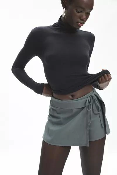 BDG BDG Bengaline Wrap Tie-Front Micro Skort 1