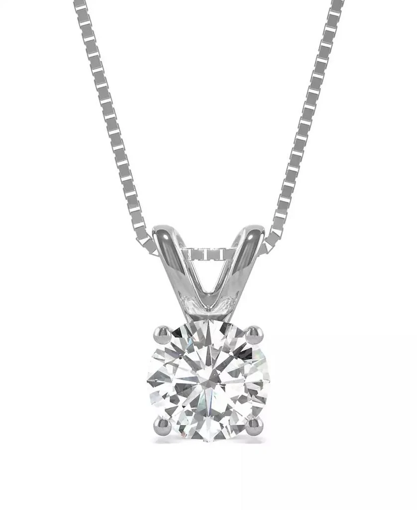Charles & Colvard Moissanite Solitaire Pendant 1 ct. t.w. Diamond Equivalent in 14k White or Yellow Gold 1