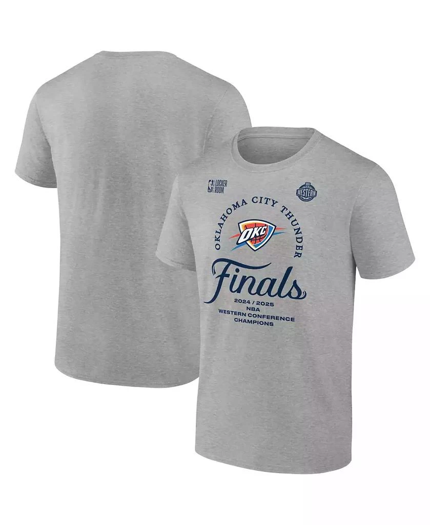 Fanatics Men's Steel Oklahoma City Thunder 2025 NBA Western Conference Champions Locker Room T-Shirt 1