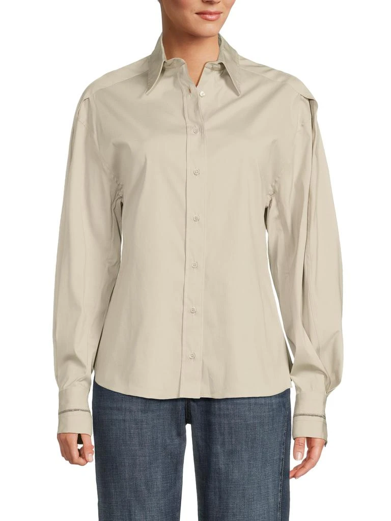 Brunello Cucinelli Point Collar Cotton-Blend Shirt 1