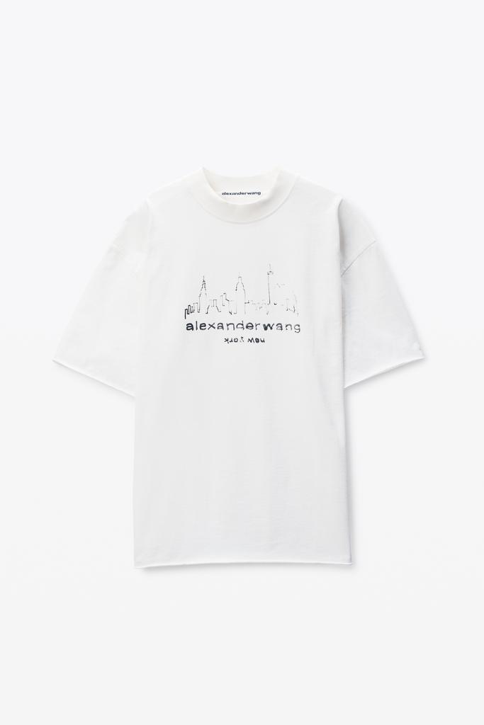 Alexander Wang White Cotton Oversized Logo T-Shirt