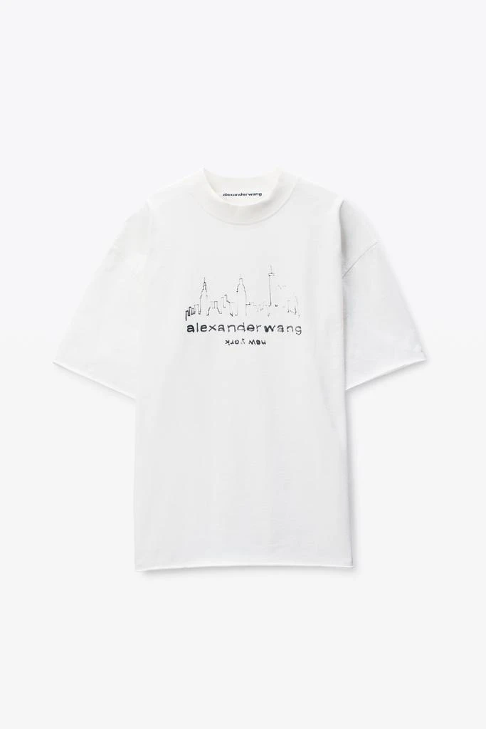 Alexander Wang White Cotton Oversized Logo T-Shirt 2