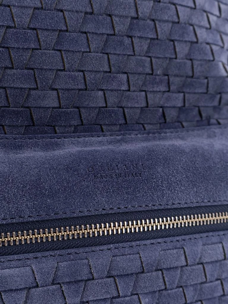 ORCIANI Suede backpack with woven pattern 5