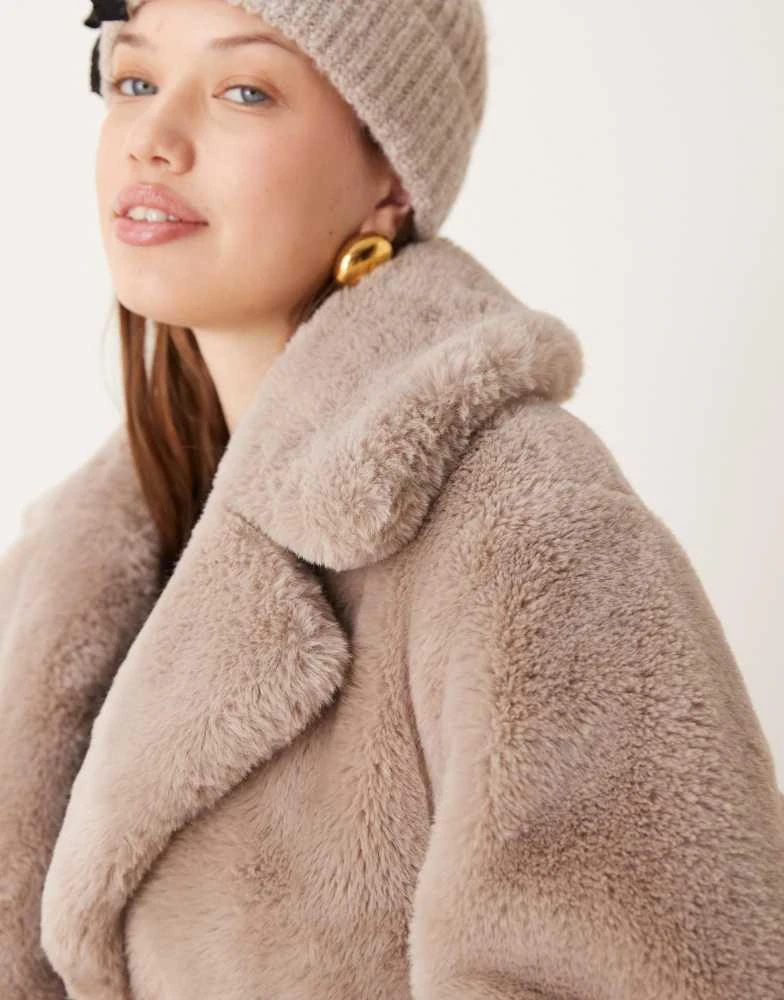 New Look New Look faux fur coat in mink 2
