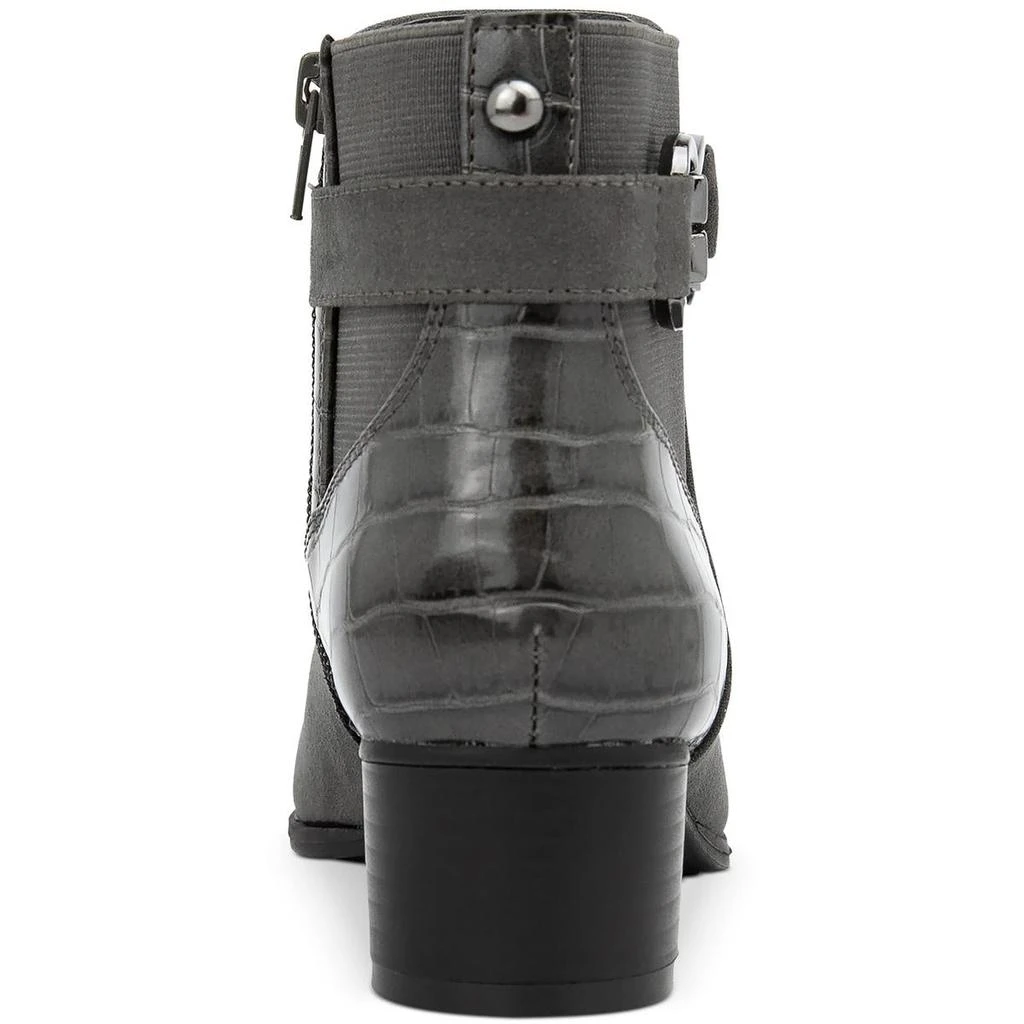 Karen Scott Nadine Womens Faux Leather Block Heel Ankle Boots 3