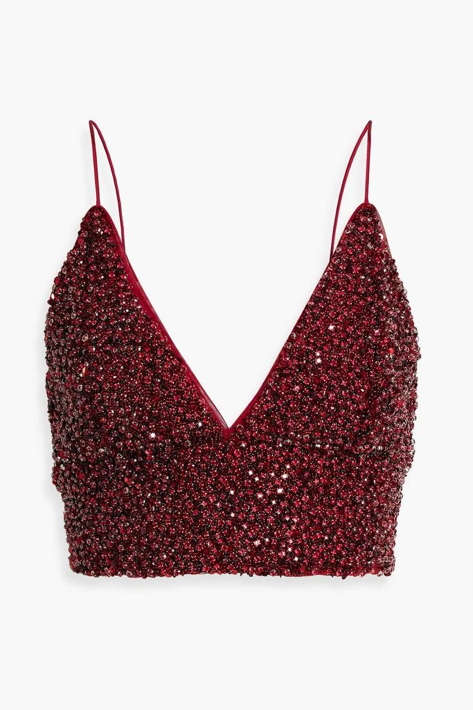 Alice + Olivia Carli embellished mesh bra top 1