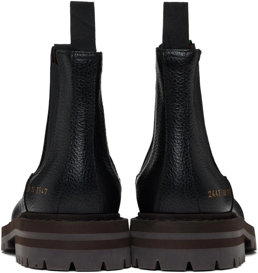 Common Projects Black Workboot Chelsea Boots 2