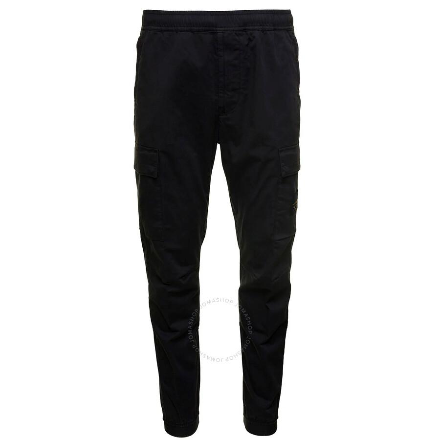 Stone Island Black Logo Patch Cargo Pants