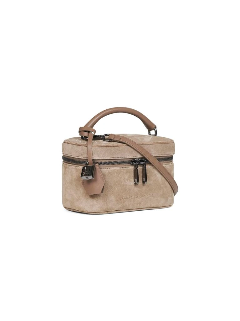 Brunello Cucinelli BRUNELLO CUCINELLI | Taupe vanity bag with shoulder strap | Women | PZ 2