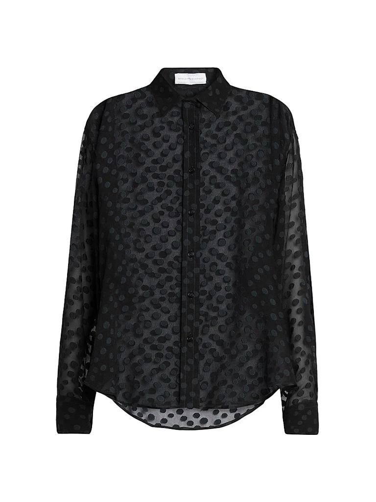 Stella McCartney Dots Sheer Crepon Button-Front Shirt 1