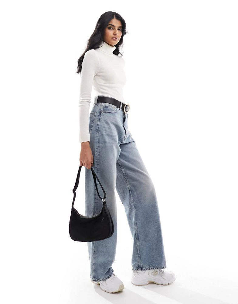 & Other Stories & Other Stories merino wool sheer high neck knitted top in off white 4