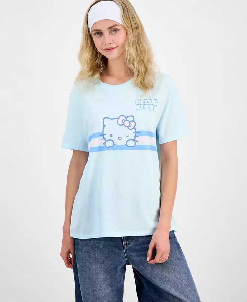 Love Tribe Juniors' Hello Kitty Stripe Graphic Print T-Shirt