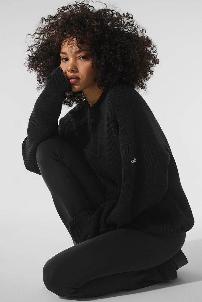 Alo Domain Rib Knit Crew Sweater - Athletic Heather Grey 5