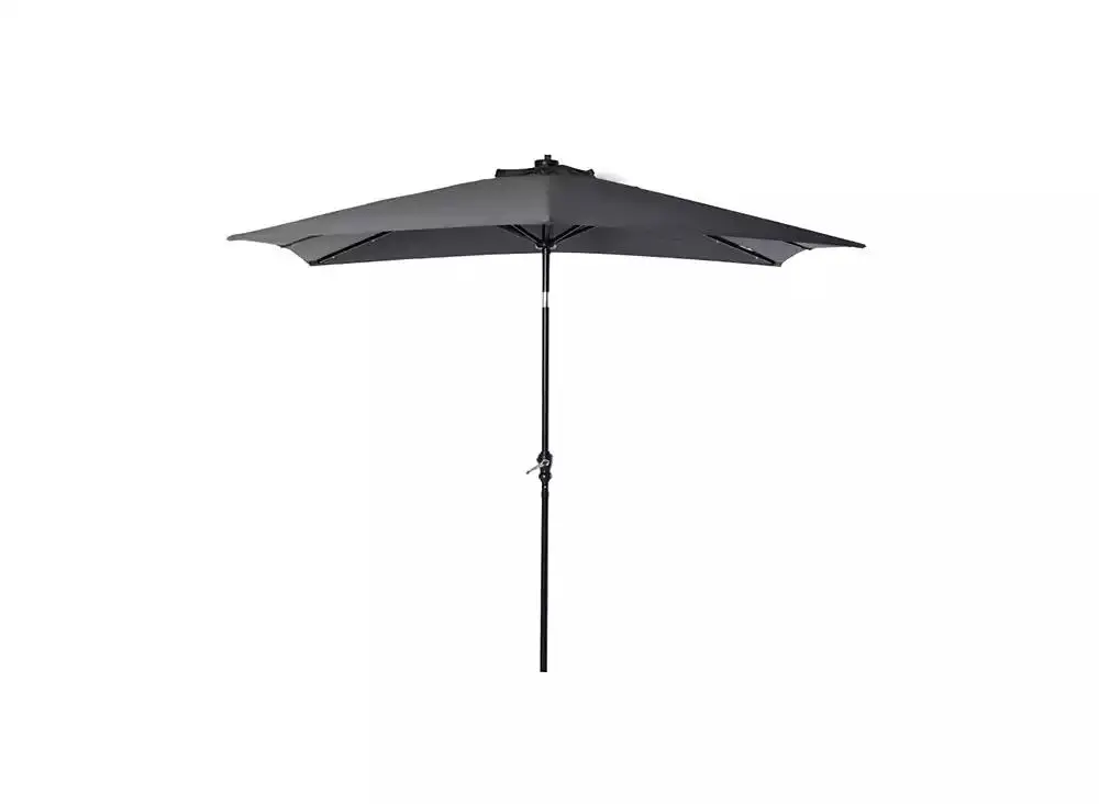 Slickblue Large Outdoor Beach Umbrella for Sun Protection and Beach Shade-Dark Grey