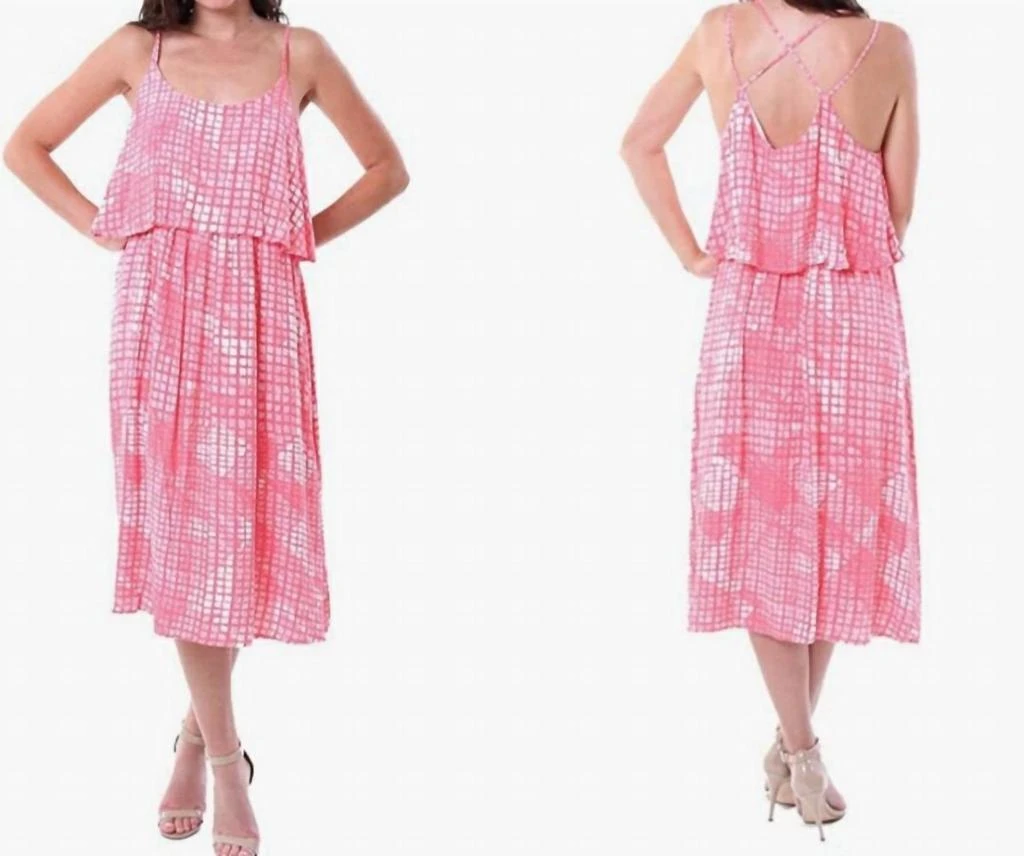 cupcakes and cashmere Paloma Dress In Pacific Coral And White 2