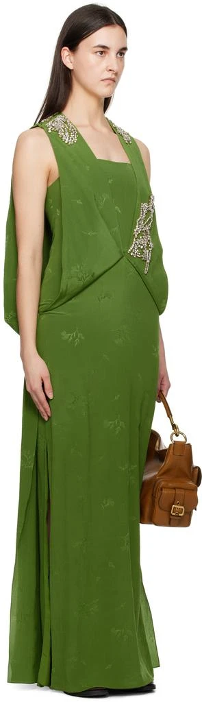 green erdem dress Erdem Embellished Off-the-shoulder Mini Dress
