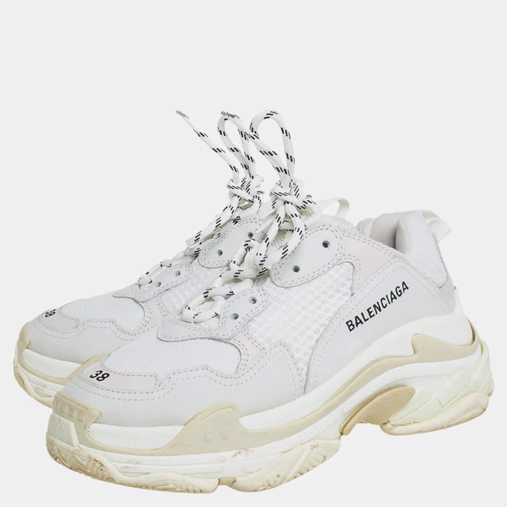 Balenciaga Balenciaga Grey Mesh And Leather Triple S Sneakers Size 38 4