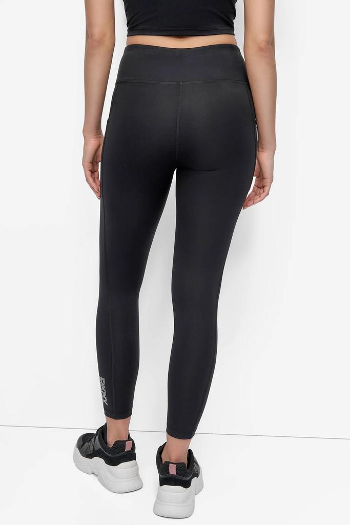 DKNY HIGH WAIST 7/8 LENGTH RHINESTONE LOGO TIGHT