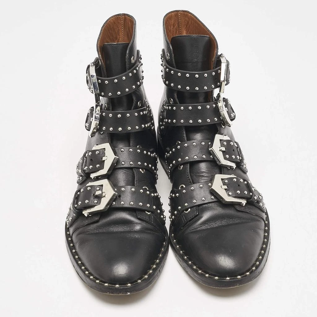 Givenchy Givenchy Black Leather Studded Buckle Detail Ankle Boots Size 37 3