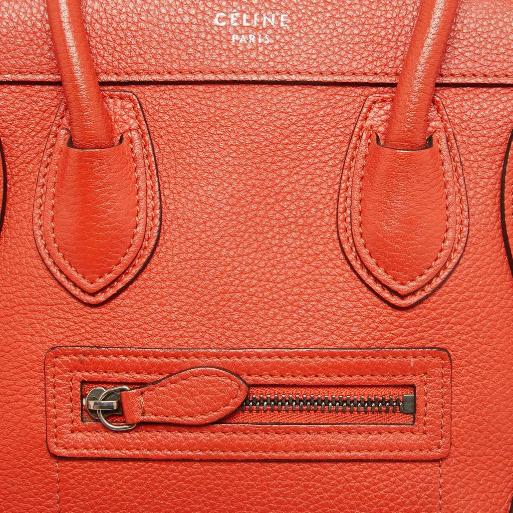 Celine Céline Red Leather Nano Luggage Tote 5