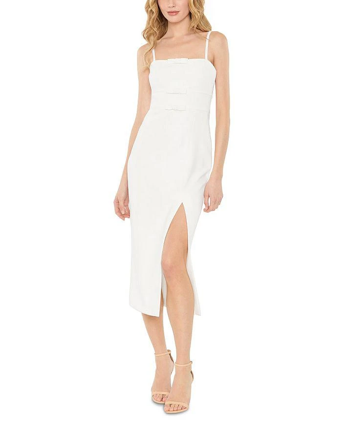 knee length dresses for ladies Strapless Midi Linen Dress – Thirteen Thirteen Boutique main image 0