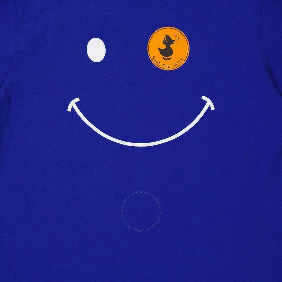 Save The Duck Kids Cyber Blue Smiley Logo Print T-Shirt 3