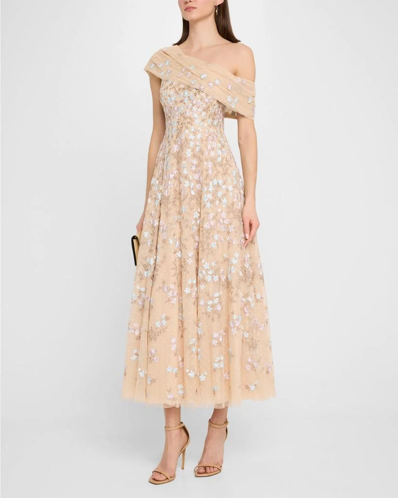 Needle & Thread Everett Bloom One-Shoulder Embroidered Gown 2