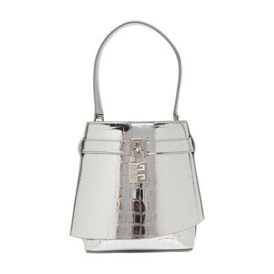 Givenchy Shark Lock bucket bag in crocodile effect leather - Tote Bags