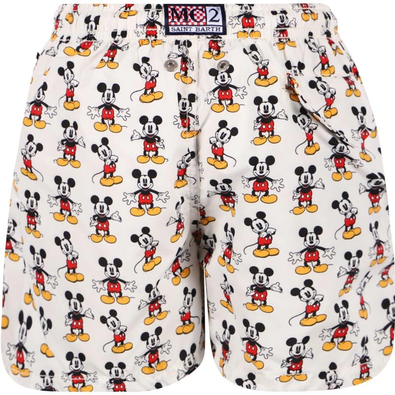 Mc2 Saint Barth Mickey mouse swimming trunks in white 2