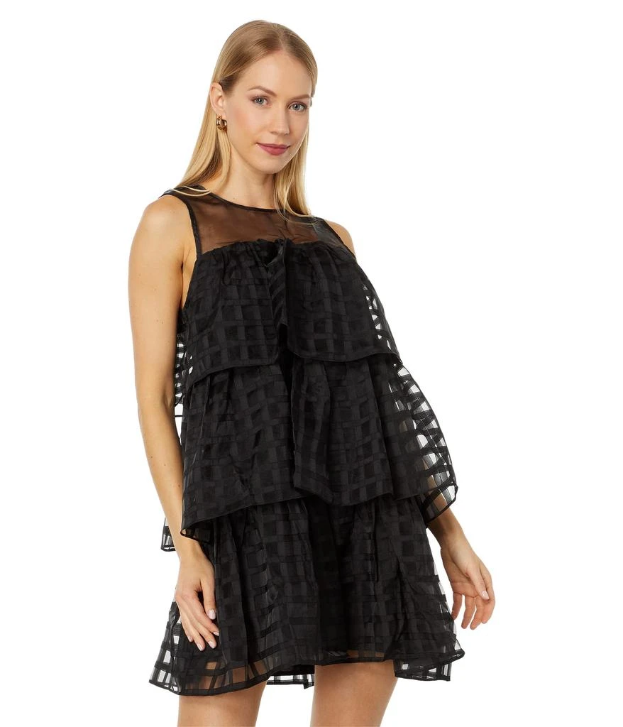 English Factory Organza Gridded Tiered Sleeveless Mini 1