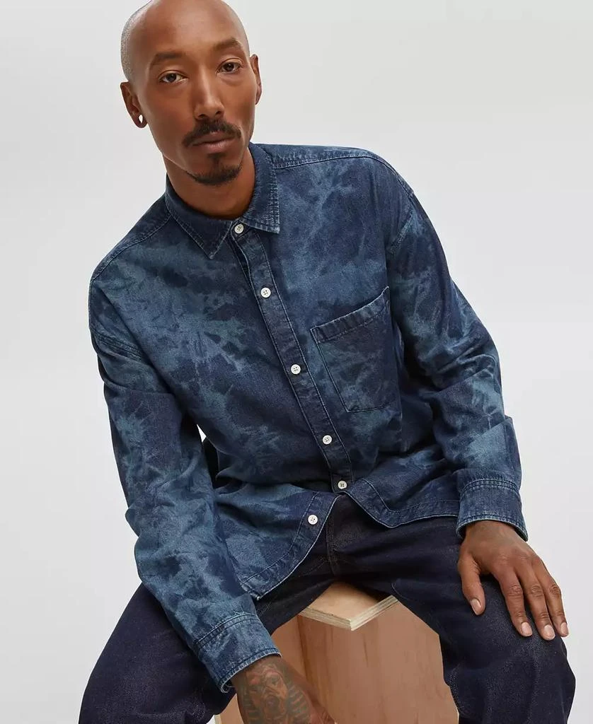 Mode of One Men's Relaxed-Fit Denim Shirt, Created for Macy's 1