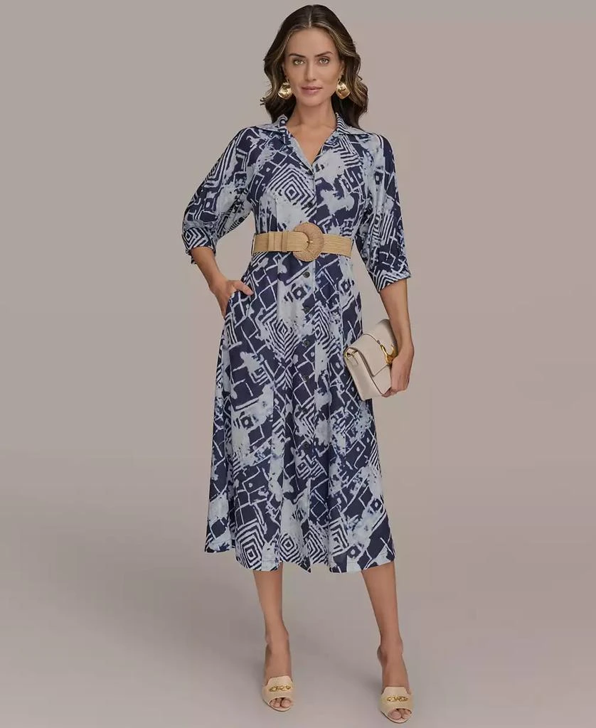 Donna Karan Women's Belted Midi Shirt Dress 1