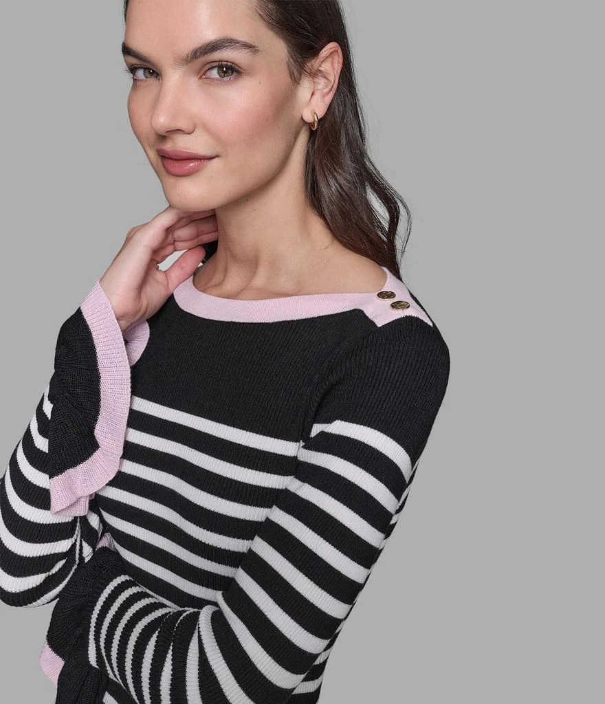 Karl Lagerfeld Paris STRIPED BOATNECK SWEATER DRESS 5