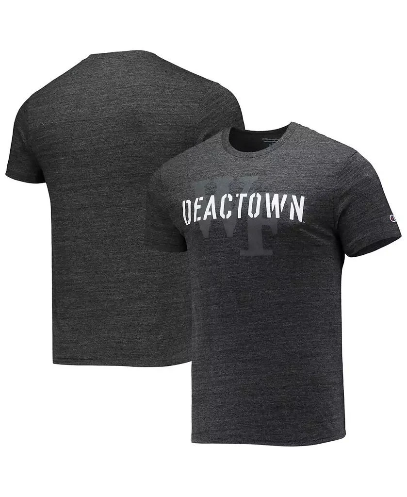 CHAMPION Men's Heathered Black Wake Forest Demon Deacons Tri-Blend T-shirt 1