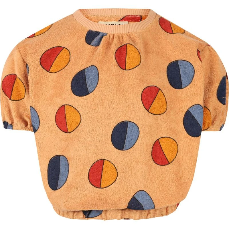 CARLIJNQ Moon print organic terry top in peach 1