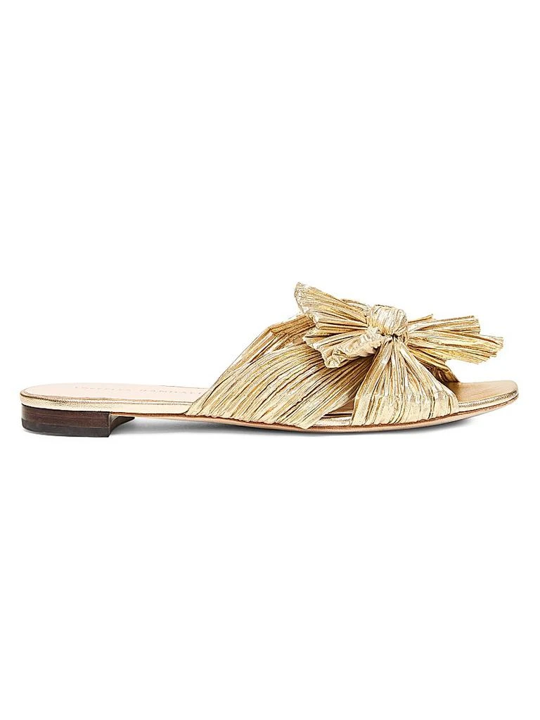 Loeffler Randall Daphne Flat Metallic Leather Sandals 1