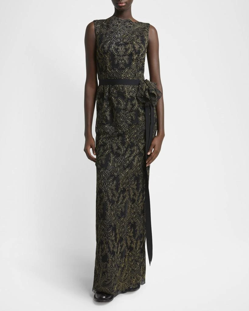 Erdem Sleeveless Pencil Embroidered Gown 2