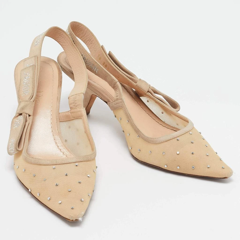 Dior Dior Beige Mesh and Suede J'Adior Slingback Pumps Size 38.5 4