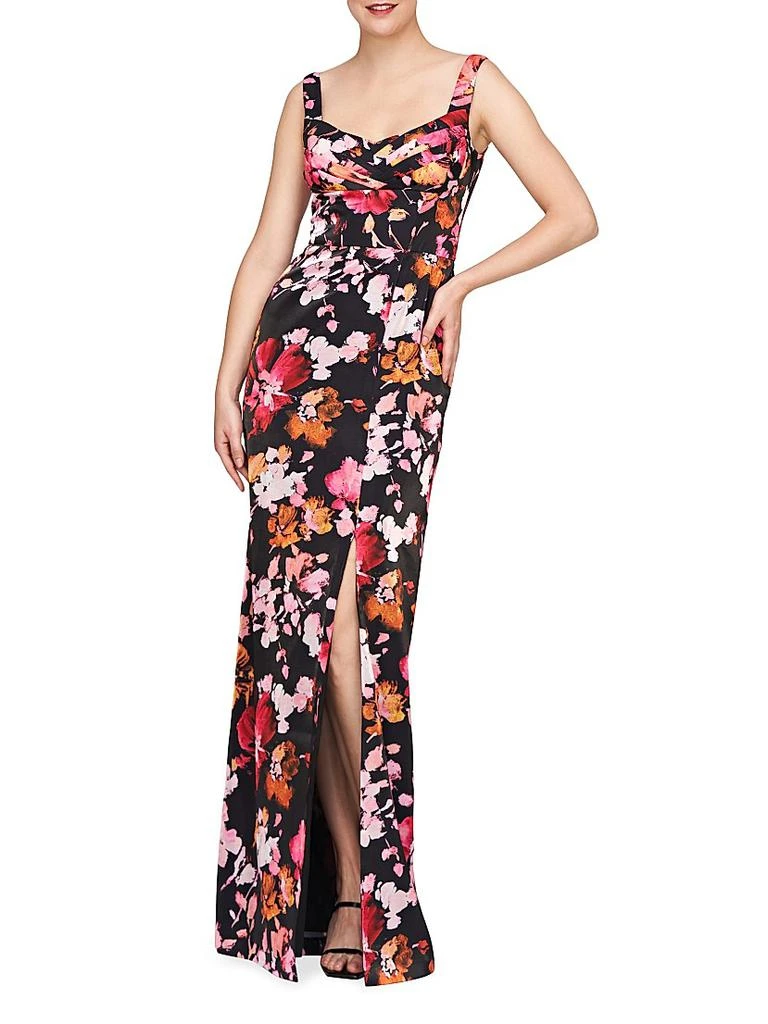 Kay Unger Nicole Floral Organza Column Gown 4