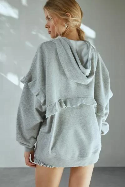 Out From Under Out From Under Fade Away Ruffled Hoodie Sweatshirt 4