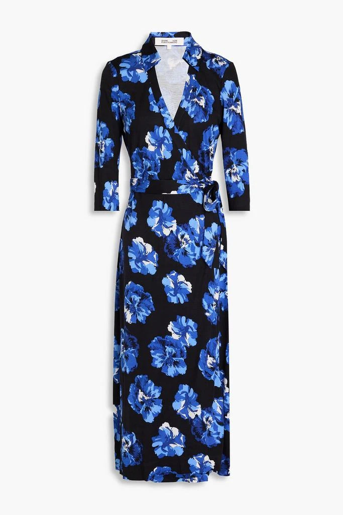 DIANE VON FURSTENBERG Floral-print silk-jersey midi wrap dress 1