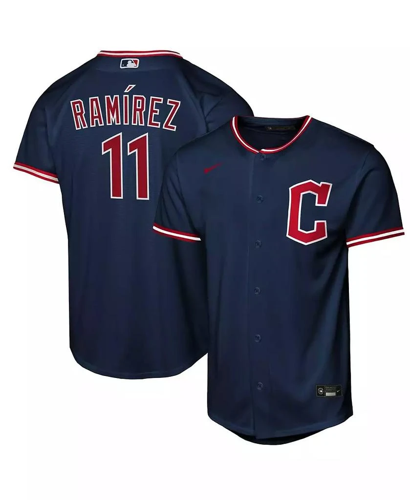 NIKE Big Boys and Girls Jose Ramirez Navy Cleveland Guardians Alternate Replica Player Jersey 1