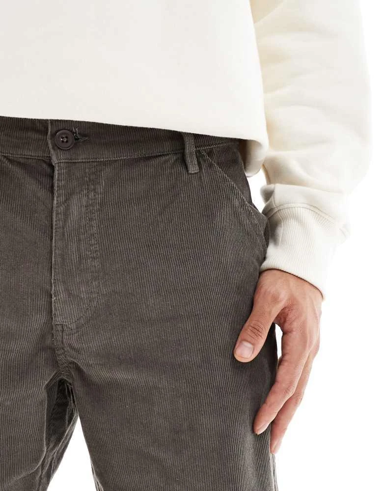 Another Influence Another Influence cord straight leg trousers in grey 5